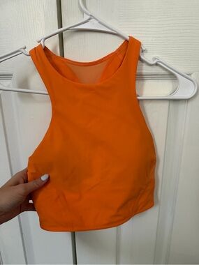 lululemon athletica Orange High-Neck Racerback Crop Tank